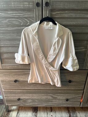Anne Fontaine White Wrap-Style Tunic Top